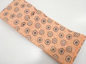 アンティーク　花唐草模様織り出し半幅帯（着用可）